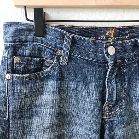 7 FOR ALL MANKIND Low Rise Blue Bootcut Jeans 26 - Picture 5 of 10